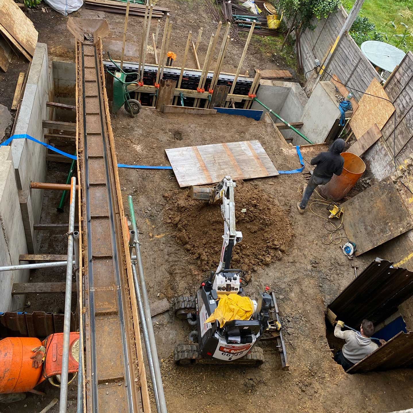 myconos construction basement foundation